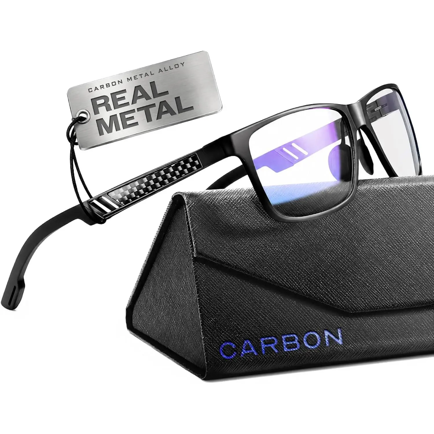 Blue Light Glasses for Men - Lightweight Al-Mg Metal, Gaming  Blocking Glasses, Eye Protection Anti