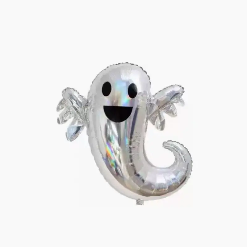 Halloween Laser Ghost Aluminum Foil Balloon, Party Decoration for Halloween Birthday, Event Setup Supplies, Unique Festive Accessory