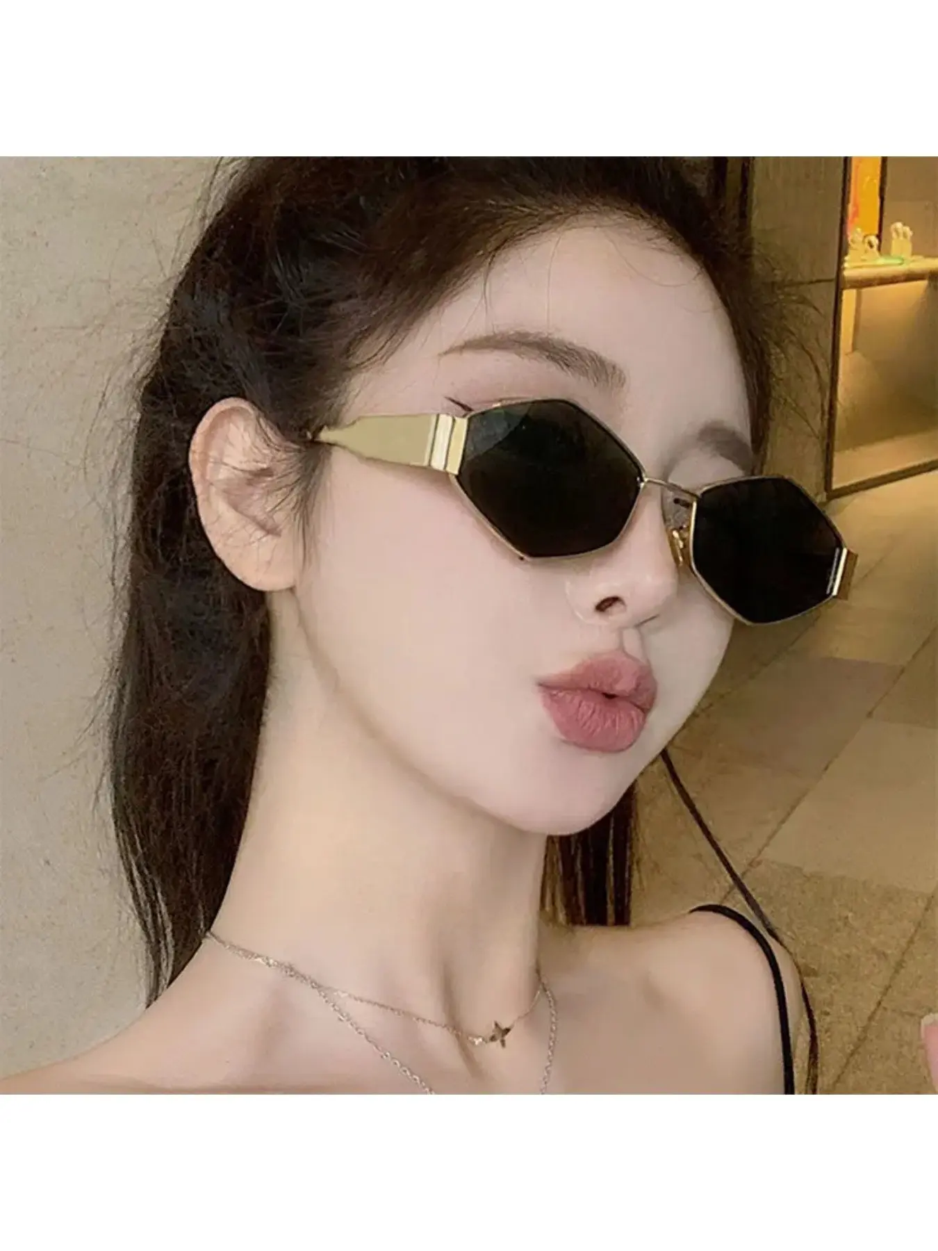 Fashion Hexagon Sunglasses for Women, Luxury Brand Design, Unique Polygon Sun Glasses, Men's Vintage Small Frame Eyewear, Stylish Shades