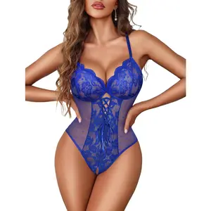 Goddess wardrobe Avidlove Sexy Lingerie for Women Lace Bodysuit Deep V Teddy One Piece Mini Babydoll