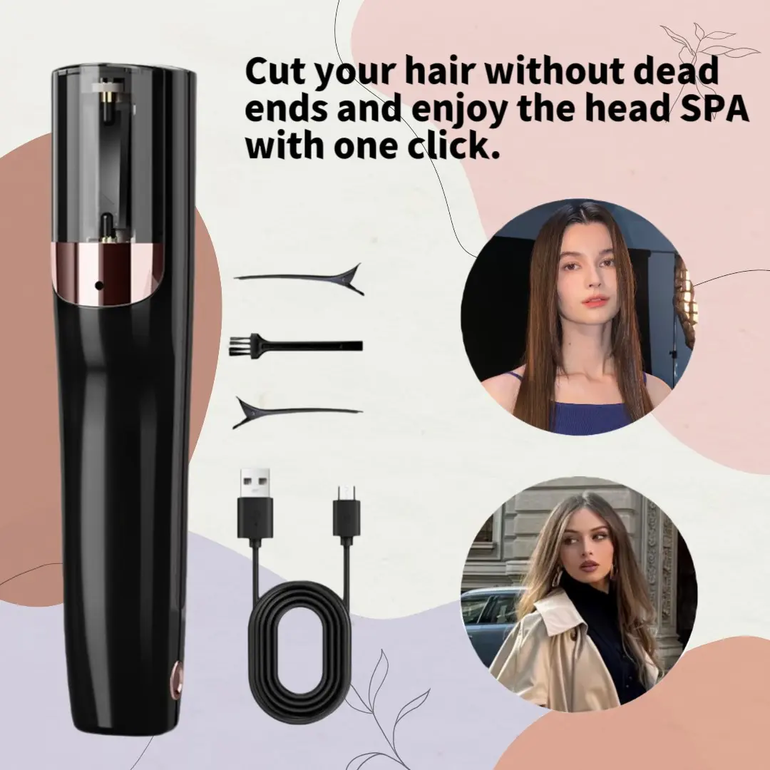 Portable Rechargeable Electric Hair Clipper, Trimmer Set with Split Ends Remover, USB-C Charging, 500mah Battery, Abs Material, Multi-Color, Gift Idea, Rechargeable Clippers