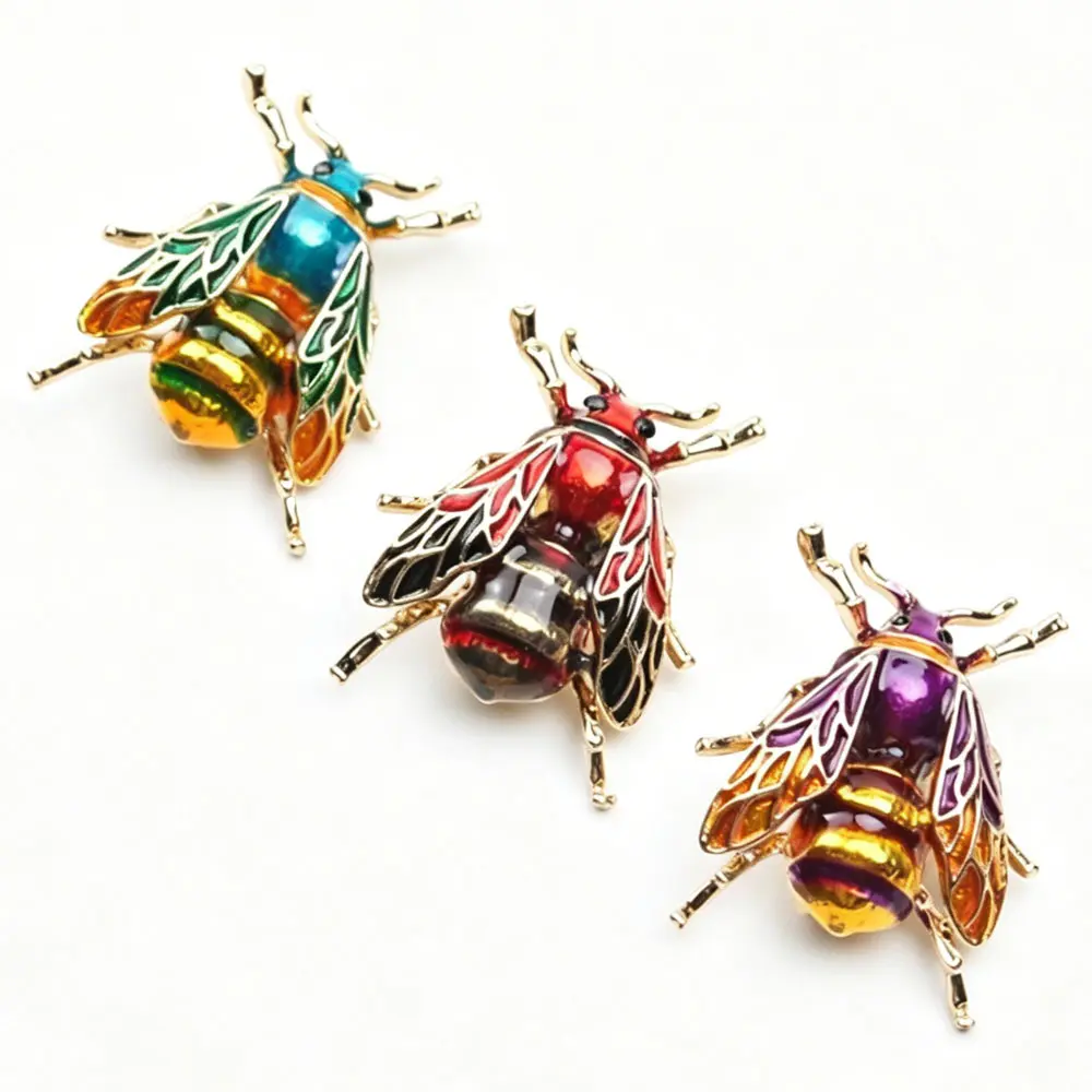 Creative Enamel Bee Brooch Fashion Animal Brooch Painted Corsage Collar Pin Lady's Brooch