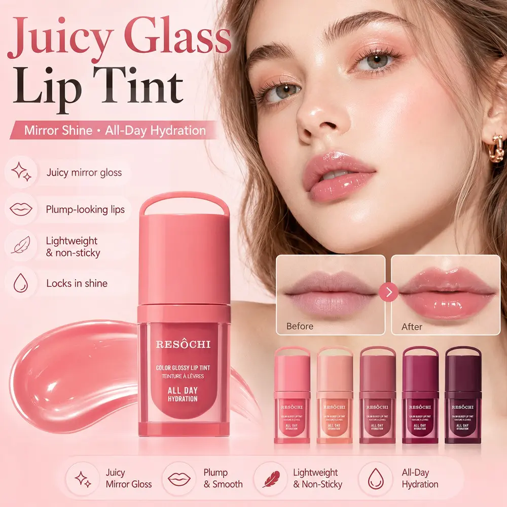 1count 4.5g Radiant Liquid Lip Gloss, Long-Lasting Moisturizing, Clear Atmosphere, Suitable for Natural Look, Commute, Korean Style, Light Makeup
