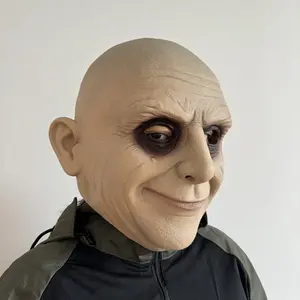 Premium Realistic Uncle Latex Mask, High-Quality Classic Dark Comedy Character Costume Headwear, Skin-Friendly Breathable Bald Old Man Mask for Halloween Cosplay & Pranks, Exquisite Spooky Gift for Friends
