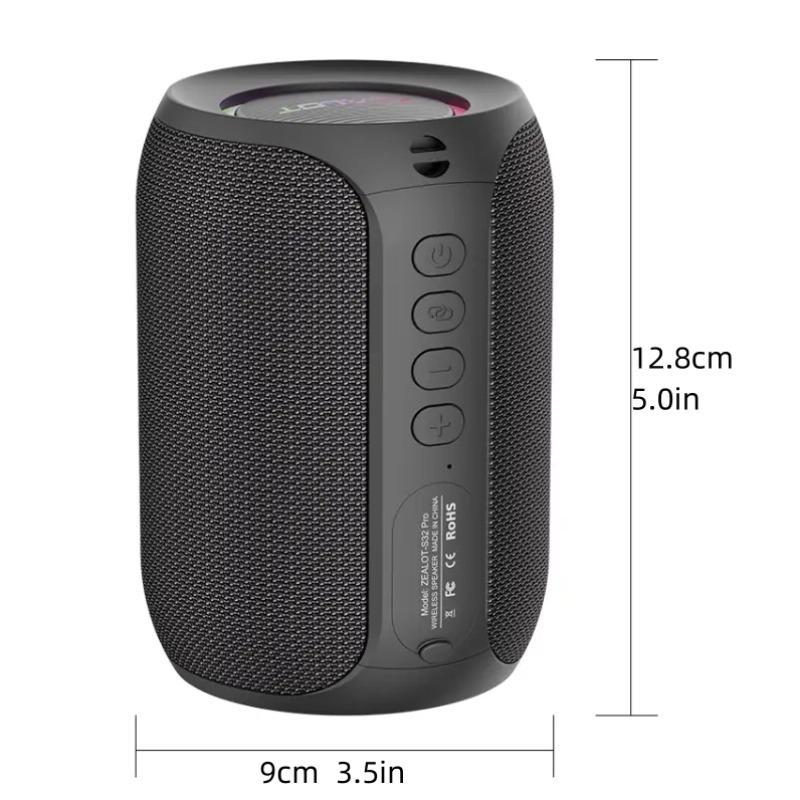 ZEALOT Portable Wireless Bluetooth-compatible Speaker, Multifunctional Wireless Speaker, 15W Stereo Sound Speaker, super bass with RGB Light Effect, Portable Waterproof Speakers for Home Outdoor Camping hiking cycling Halloween Gifts #GLOBAL PICKS