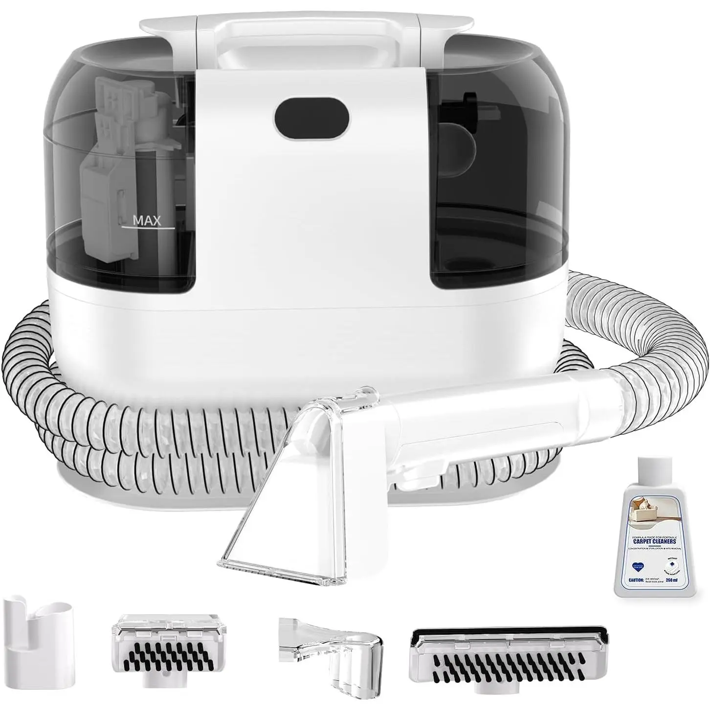 Portable HandHeld Carpet Cleaner Machine, Spot Cleaner | 18Kpa Suction Power| Shampooer|  | Upholstery| Couch,  Seat, Rug, Mattress| 2 Cleaning Heads| Self Cleaning