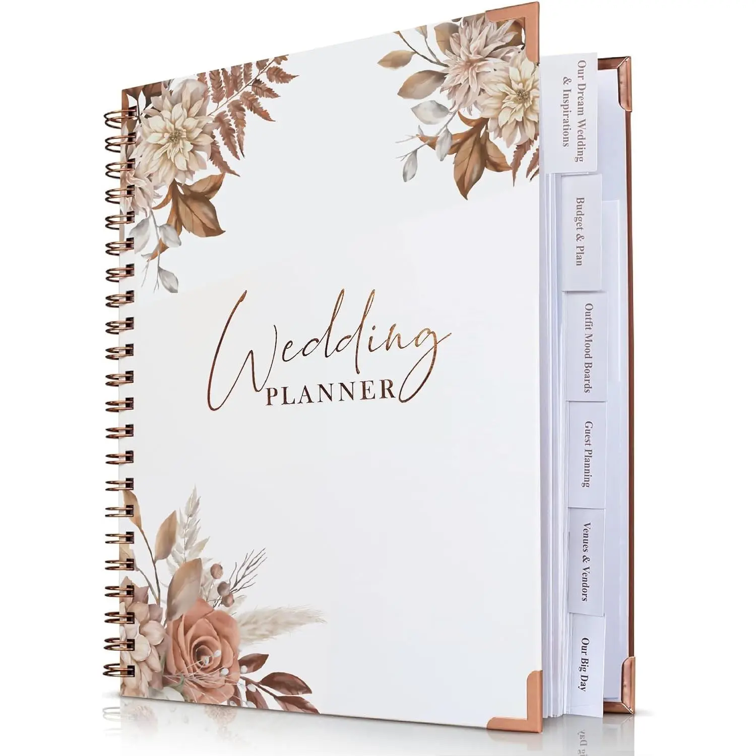 Wedding Planner for Bride,Wedding Planning Book and Organizer,Wedding Binder Book with Pockets, Engagement Gifts for Newly Enaged Couples (Floral)