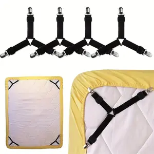 6 Pcs Adjustable Bed Sheet & Blanket Fastening Belt Set, Anti-slip Strong Bedding Fasteners Keep Sheets From Sliding, Ensure Restful Sleep, Make Bed Making Easier