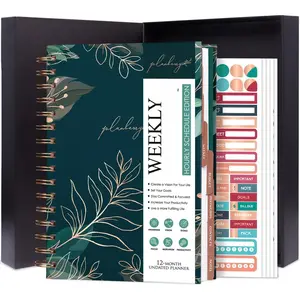 Hourly Schedule Planner  - Undated Weekly Organizer with Time Slots & Monthly Budget - Time Management, Goal Setting, To-Do List & Habit  -6.9?x8.5?(Green Pastures)