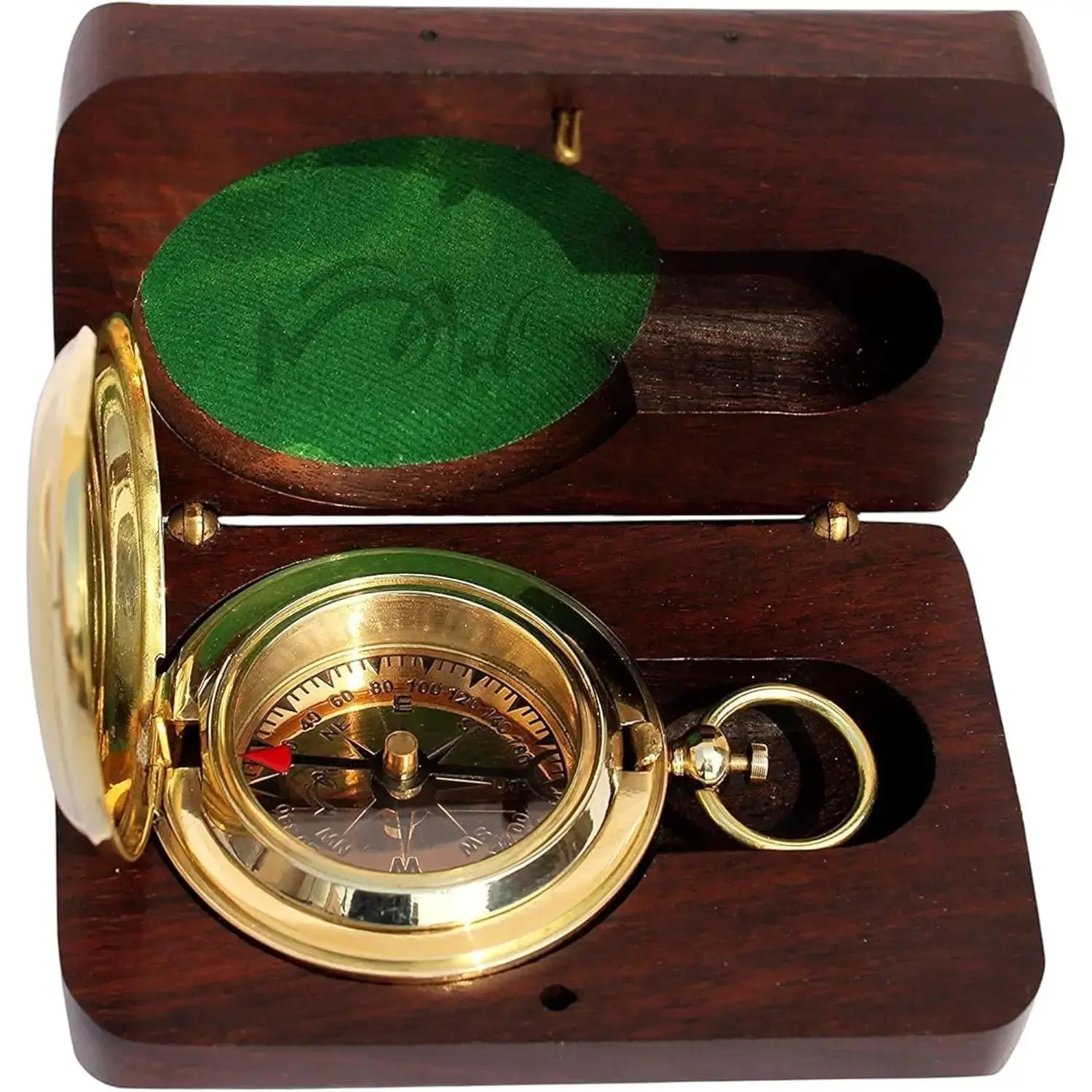 Brass Compass Gift – Push Button Compass Keepsake Gift for Son, Boys, Men, Graduation Gift, Birthday Gift Idea, Inspirational Motivational Gift for Him, Unique Gift Idea, Collectible Desk Decor