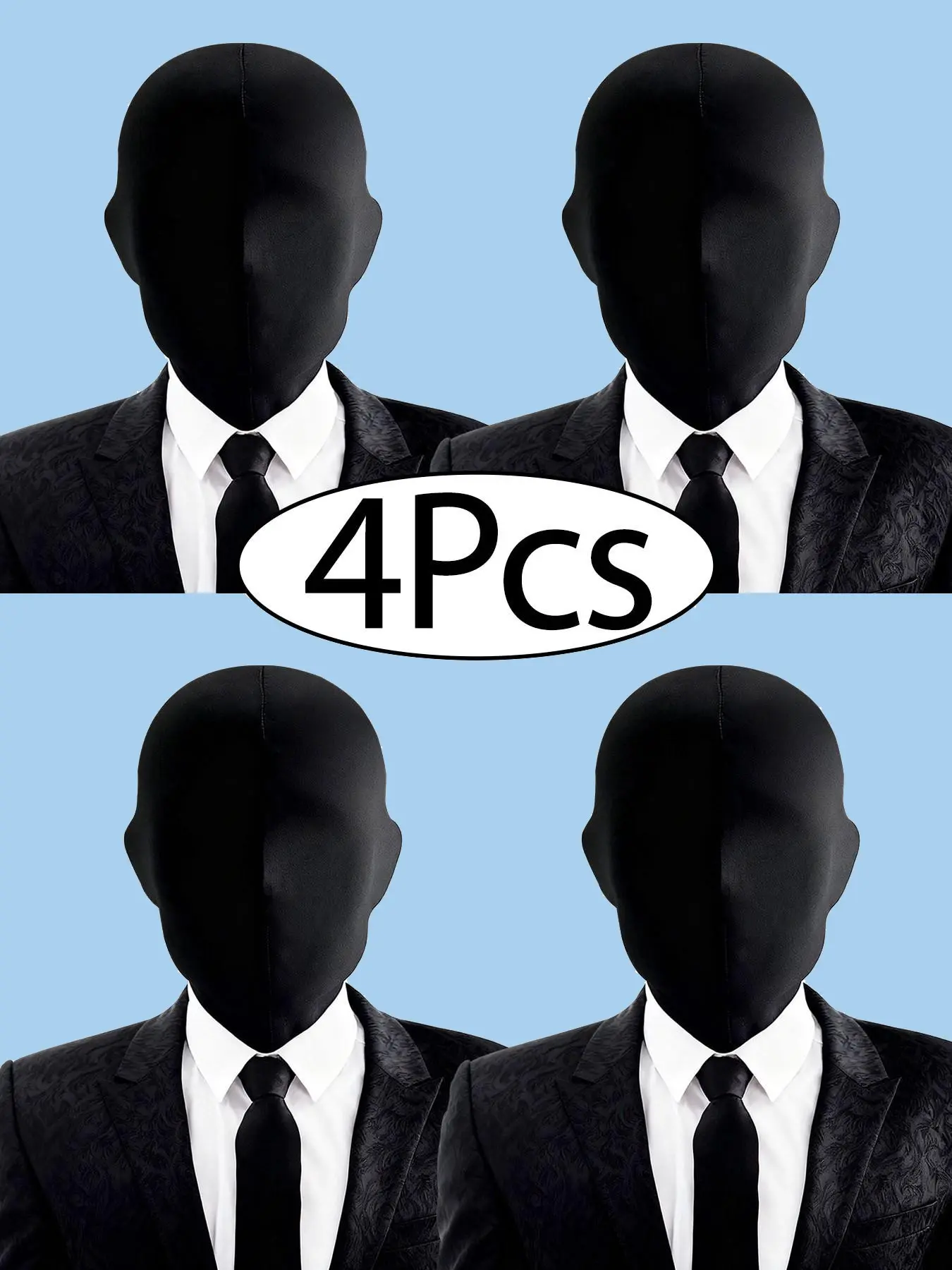 4 Pcs Face Mask for Men, Balaclava Full Face Mask, Breathable Winter Windproof Hood, Unisex Spandex Zentai Hood, Halloween Cosplay Costume