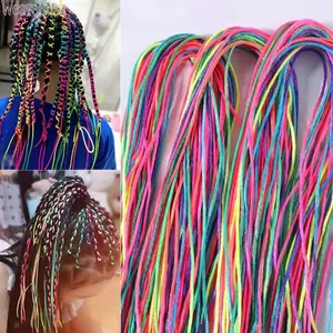 60/90-Pack 90cm Rainbow Braiding Hair Strings, Lightweight DIY Decorative Hair Extension Strands, Versatile Hair Accessories for African Braids, Ponytails, School Daily Looks, Birthday Parties & Festival Hairstyles