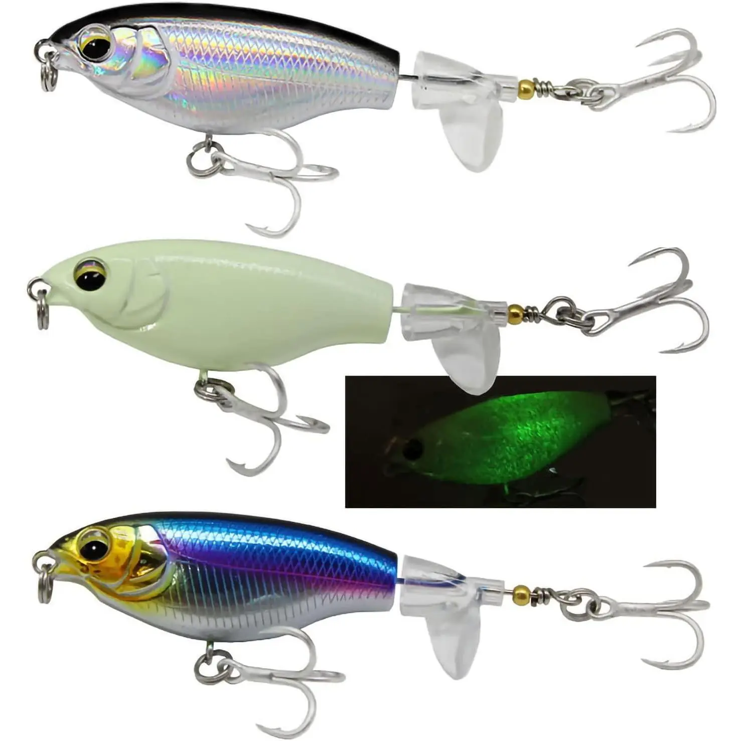 Topwater 90 Top Water Bass Plopper Fishing Lures Bass Freshwater Saltwater | 3 count Whopper Fishing Lure for Bass, Plopper Topwater Fishing Lures, Bass Lures Topwater  Bass Pike Freshwater Saltwater