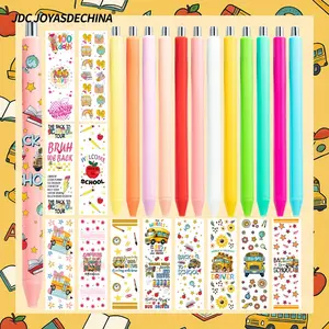 24pcs/ 48pcs Back to School UV DTF Pen Wraps And Pen Sets, Beautiful And Cute Stationery Pens, Back to School Supplies First Day Of Pens Gifts Office.