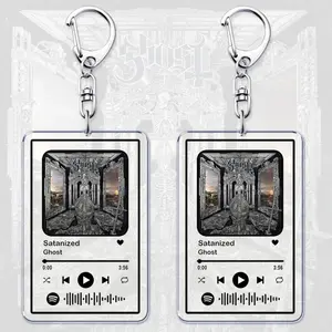 Trending Singer Ghost Skeletá Album Keychains for Women Accessories Bag Satanized Music Code Keying Jewelry Fans Friends Gifts