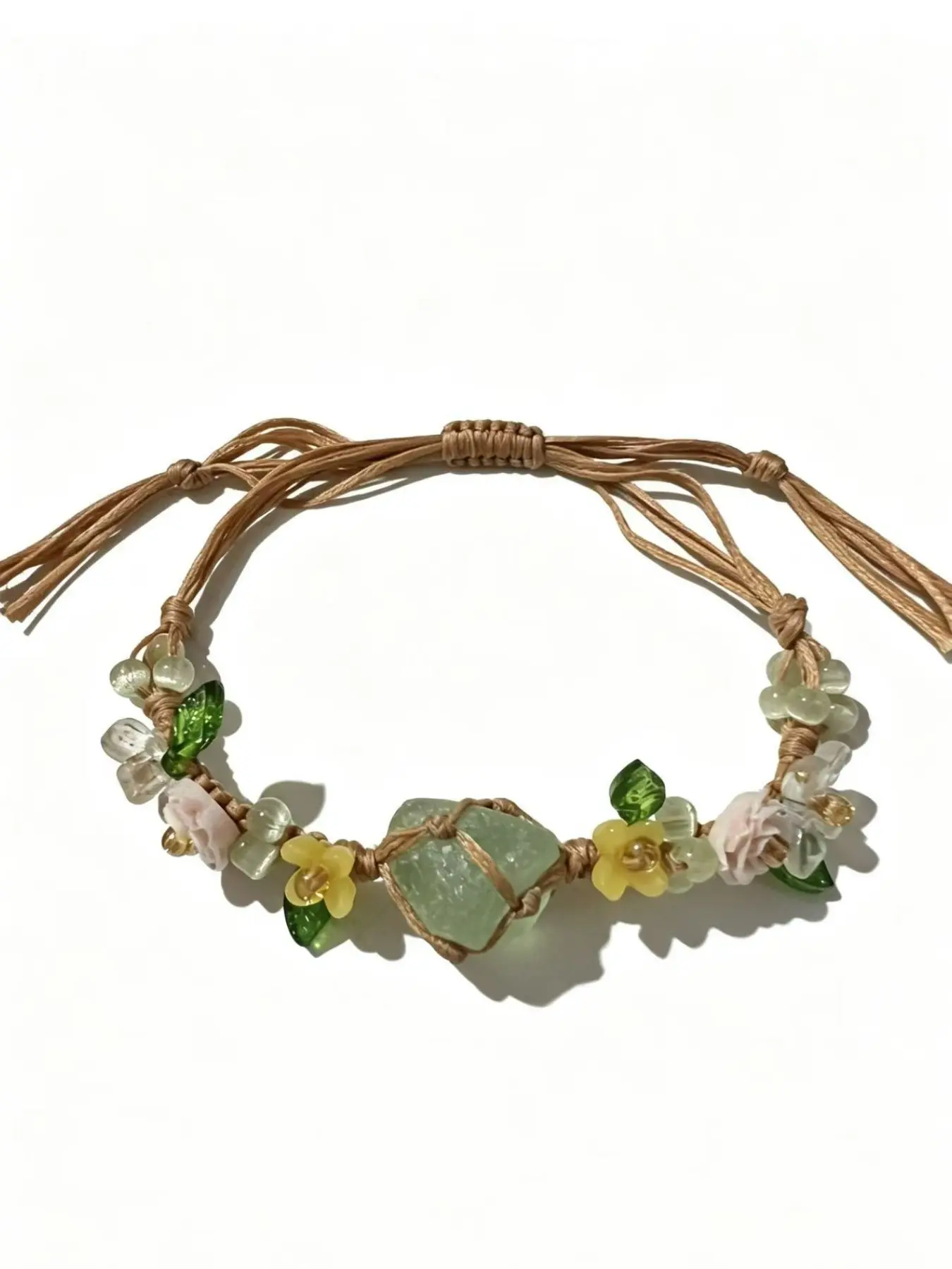 Handmade Braided Bracelet, Natural Fluorite Stone Bracelet, Unique and Beautiful Design, Fashionable Jewelry Accessory