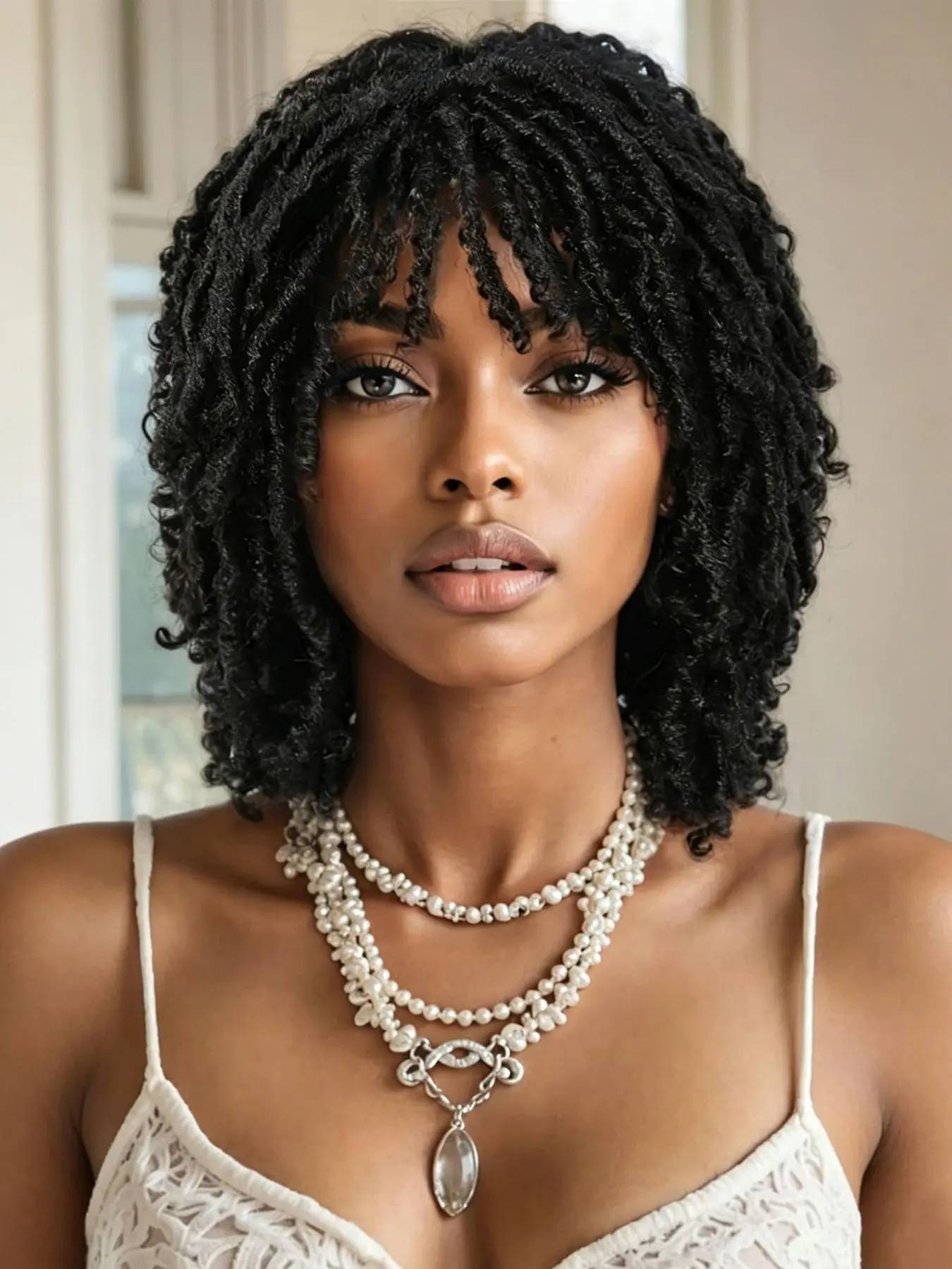 Dreadlock Wig Short Faux Locs Twist Wigs Afro Braided Curly Synthetic Wigs for African American Women Daily Party Use