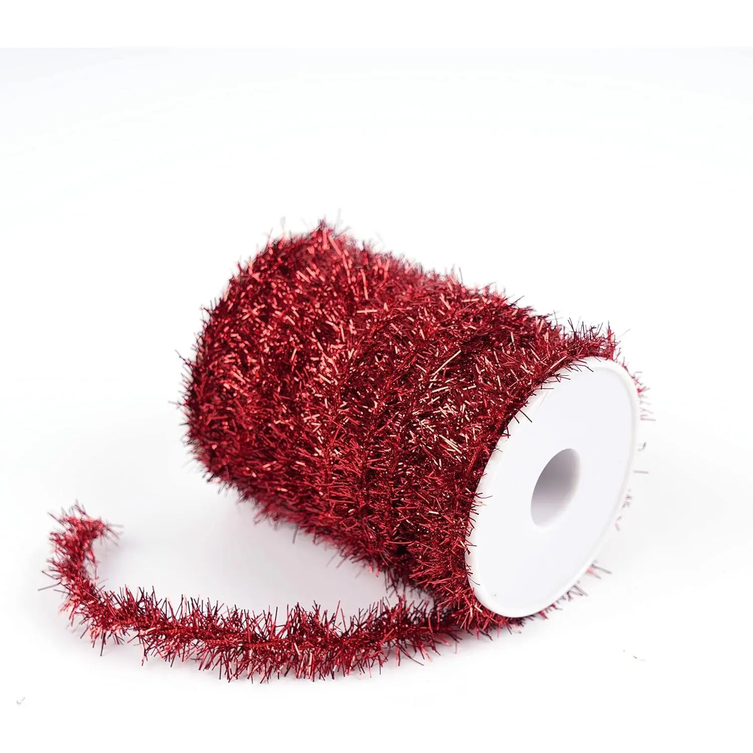 66  Christmas Tinsel Garland Red Tinsel Metallic Holiday Tinsel | Garland Twist Tinsel Thin Glitter Tinsel Garland Decoration for Christmas Tree,Wedding Birthday Party Decorations Supplies
