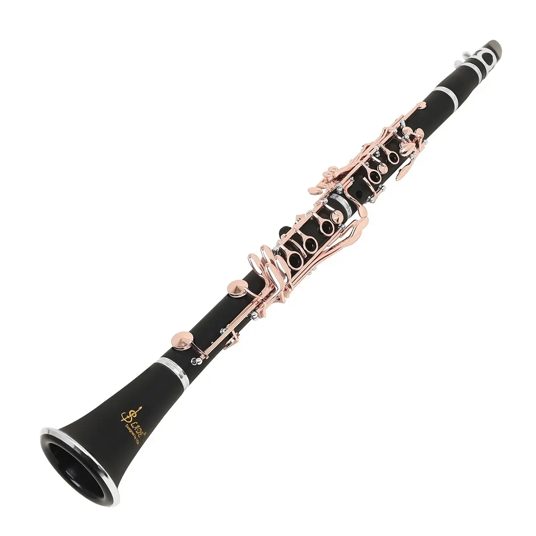SLADE LDC820 Clarinet, 17 Keys ABS Body with Rose Gold Plated Keys, SLADE Fabric Carry Bag Included