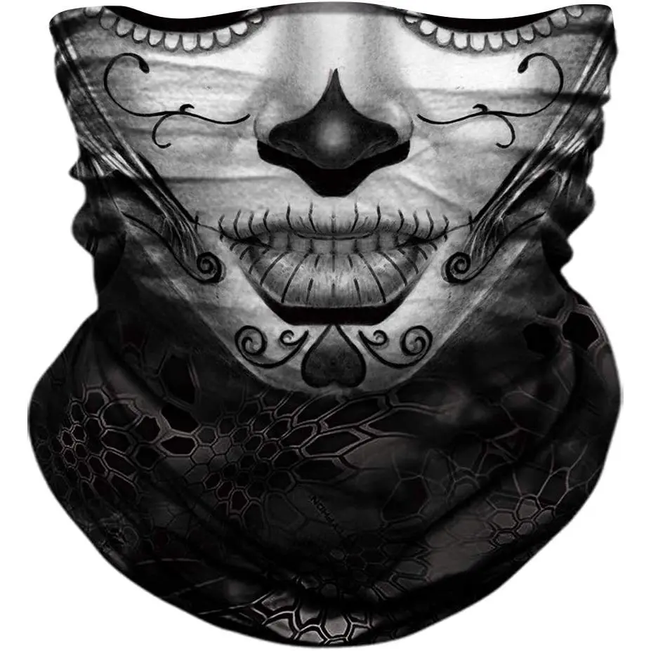 Seamless Neck Gaiter Shield Scarf Bandana Face Mask UV Protection for Motorcycle Cycling Riding Running Headbands