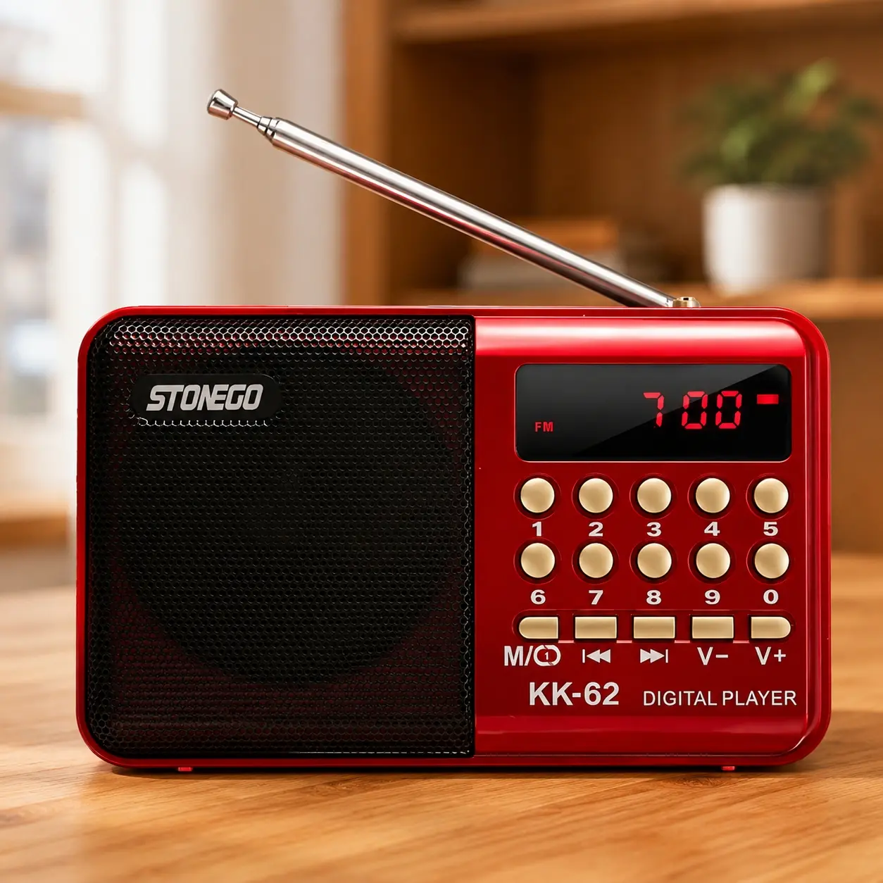 Portable FM Rechargeable Handheld Radio USB MP3 Player with TF Card High Fidelity Stereo Sound Outdoor Music Audio Digital Player Multifunction Walkman