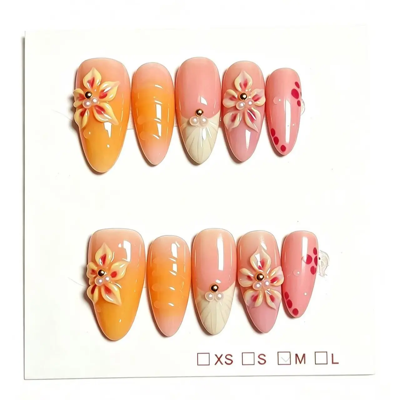 Pure Handmade Wearable Nails, DIY Fake Nails, Model Xinghao Nails3, No Ca_prop_65_re, No Ca_prop_65_ca, High-Quality Manual Craftsmanship