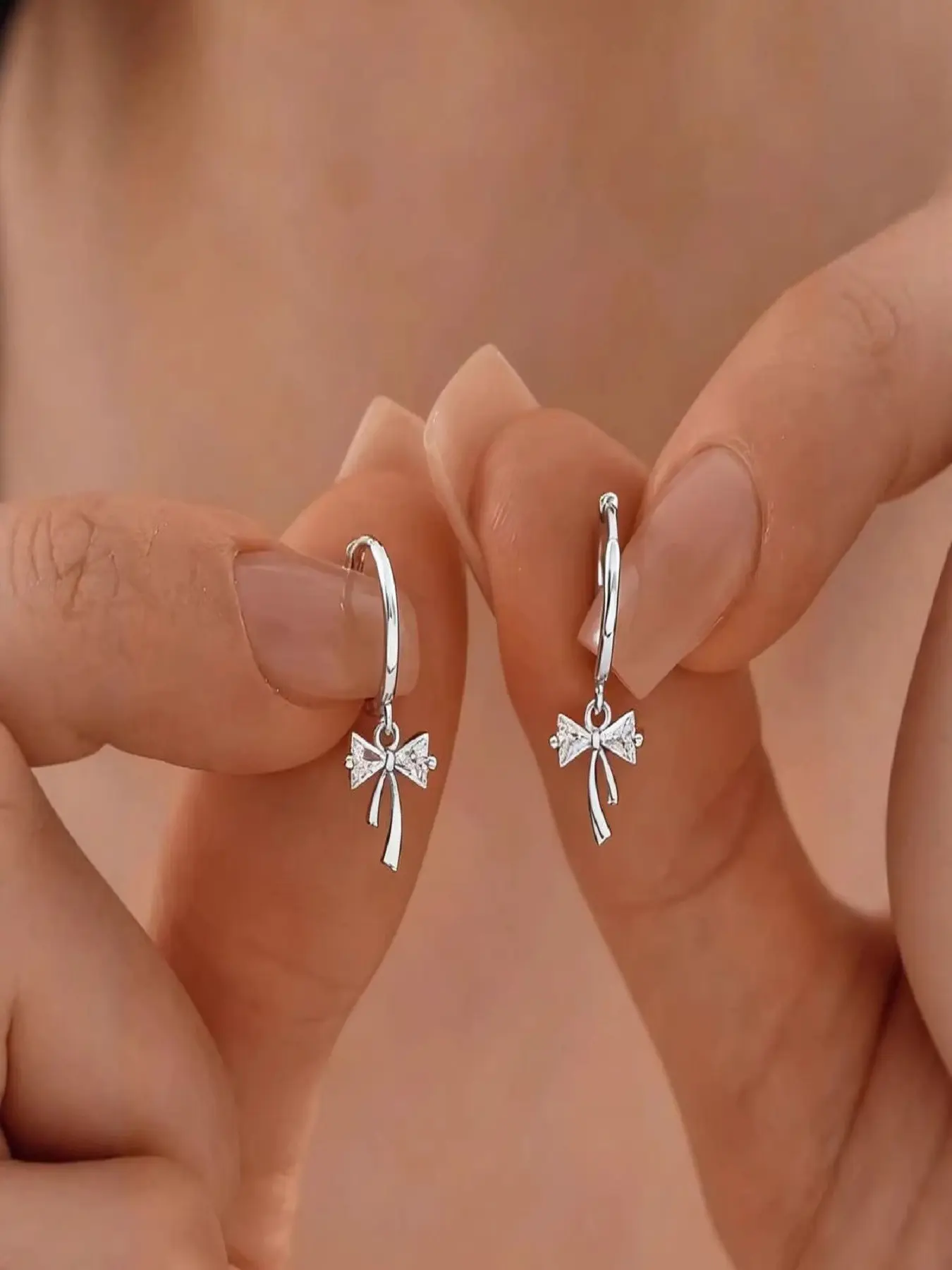 Butterfly Zircon Stud Earrings, Silver Color Minimalist Design, Hypoallergenic Cubic Zirconia, Perfect for Women and Girls, Ideal Gift