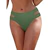 Women's Low Rise Bikini Bottoms High Cut Basic Swim Brief Swimwear