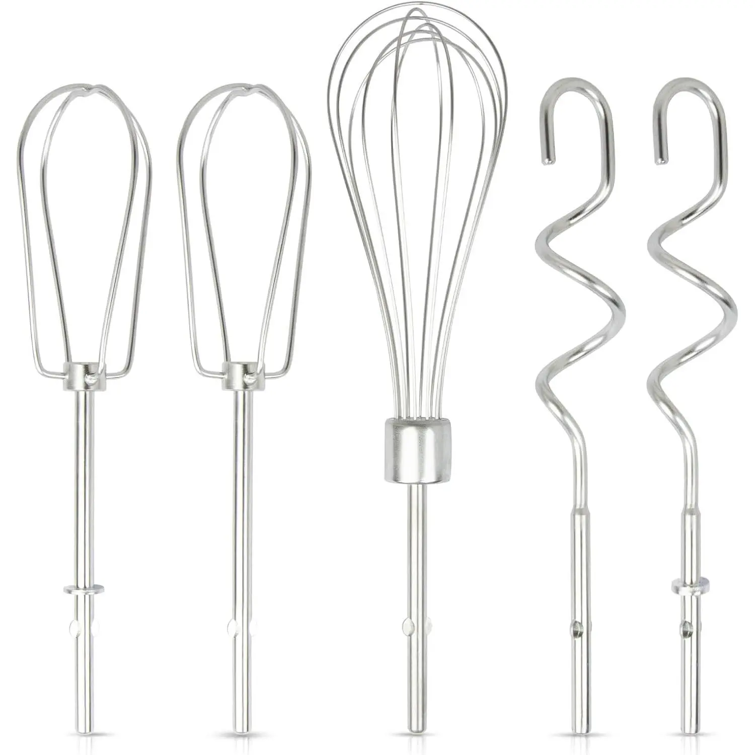 5 count Hand Mixer Attachments, Professional Hand Mixer  Beaters, Whisk and Dough Hooks,  Beaters Hand Mixer Compatible with KHM3 KHM5 KHM7 KHM9