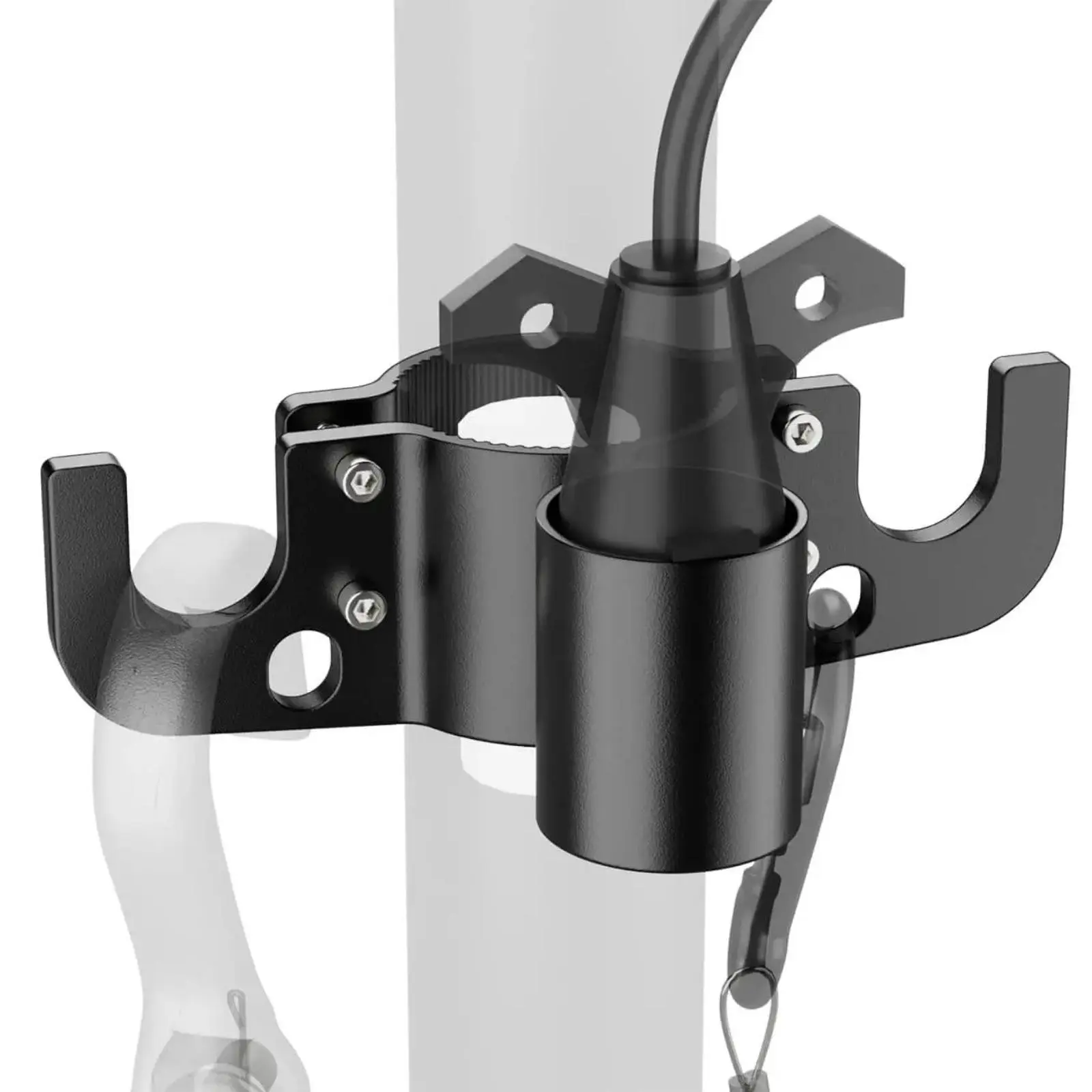 Stainless Steel Aluminum RV Towing Chain Holder & 7-Way Plug Organizer, Tow Hitch Mounting Kit for RVs, Automotive Towing & Camper Exterior Accessories
