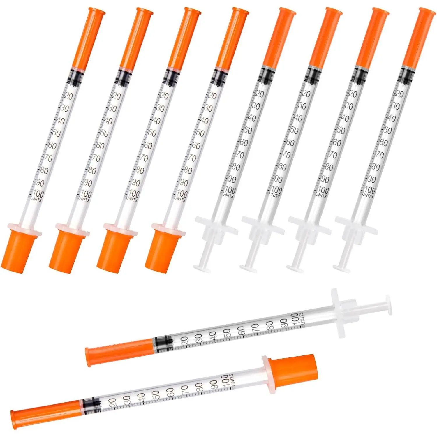 U-100 1ml 30G 5/16" Disposable Syringes, Individual Package for Lab Suppliess, 100Pack