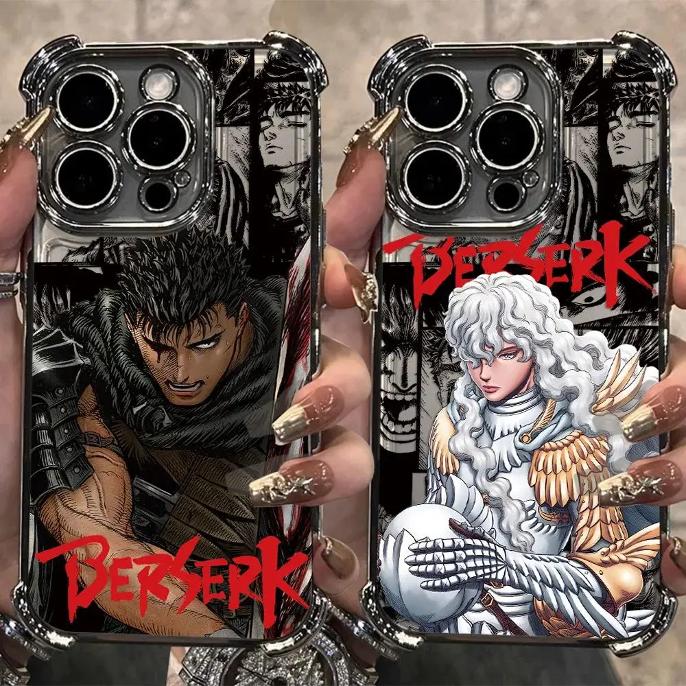 HOT Anime Berserk Guts Plating TPU Smartphone Case - Colorful Personalized 360-Degree Protective Resistant Accessory for Anime Fans' iPhone 17 Air,16,15,14,13,12,11 Pro Max Plus & Samsung S26,S25,S24,S23,S22 Plus Ultra, Guts Theme