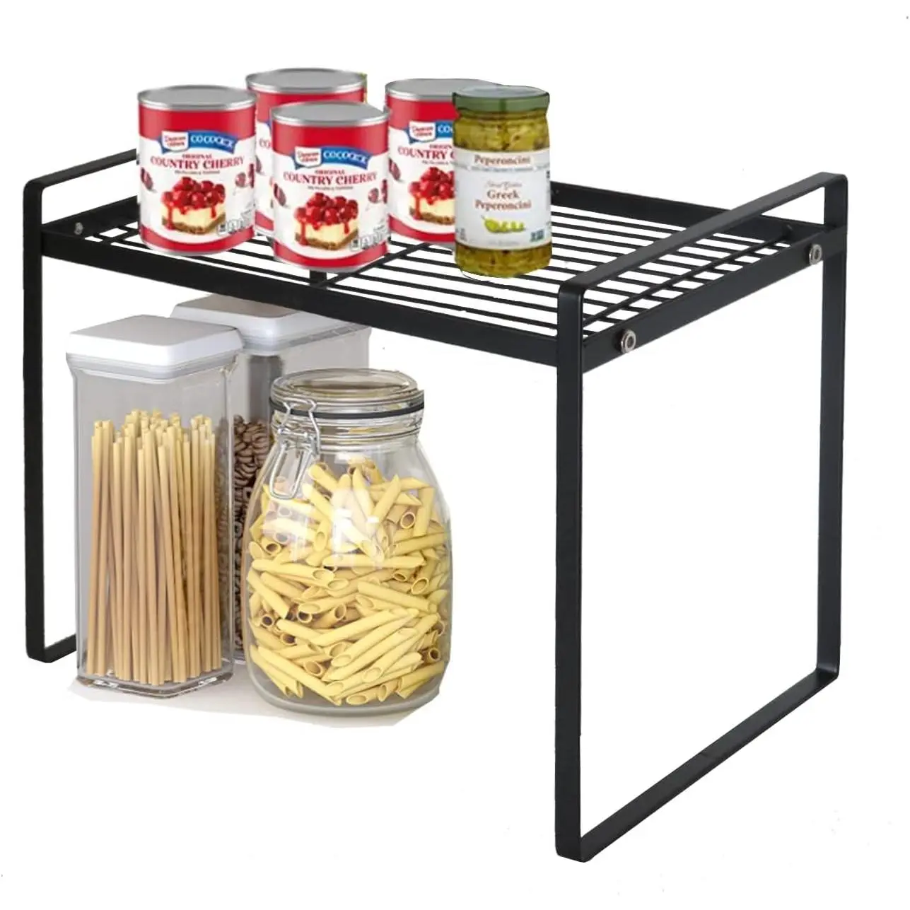 Cabinet Shelf, 13" Kitchen Counter Shelf, Metal Wire Stackable Cupboard  Rack, Space Saving Countertop Orgainzer and Storage Rack Shelves for Kitchen Pantry Bathroom