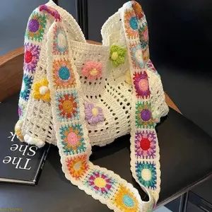Women's Vintage Floral Patchwork Messenger Bag, Bohemian Color-Block Crossbody Tote, Casual Fabric Shoulder Bag, Lightweight Everyday Handbag for Shopping & Daily Outdoor Wear