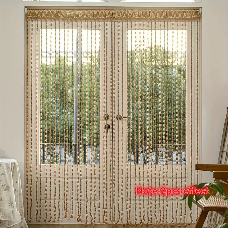 Boho Chic Lantern Ball Bead Curtain | Rod Pocket Hanging Room Divider & Door Panel | Tassel String Valance for Wedding Arch, Party Backdrop & Home Decor