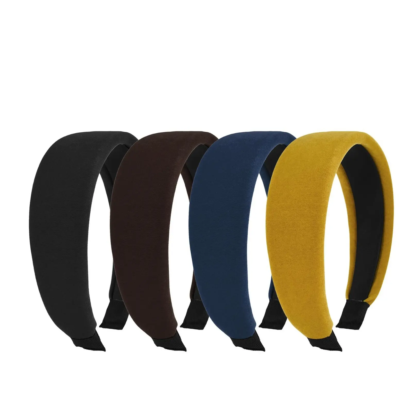 Women Solid Velvet Wide Headband Universal Neutral Daily Hair Accessories, Viral Coffee Brown Plain Flannel Wide Hair Band, Underrated Minimalist Autumn Winter Non-Slip Hair Hoop, Flat Smooth Solid Color Thick Serrated Lining Wide Headband, Soft Skin-Frie