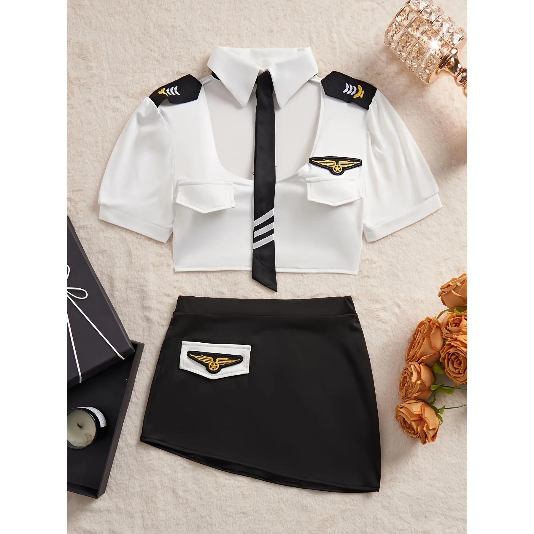 Lingerie Uniform 6102 (Top, Skirt And Tie)