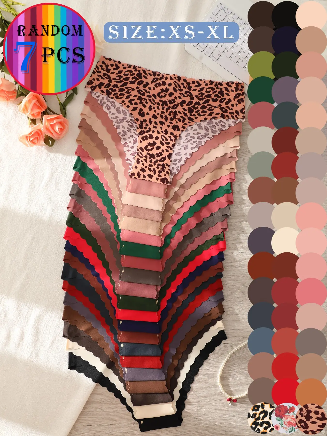 Women's Seamless Soft Stretchy Briefs, Comfortable Skin-Friendly Cheeky Cut, Sporty Invisible Triangle Panties, Random Colors, 5/7/10 Pcs Pack
