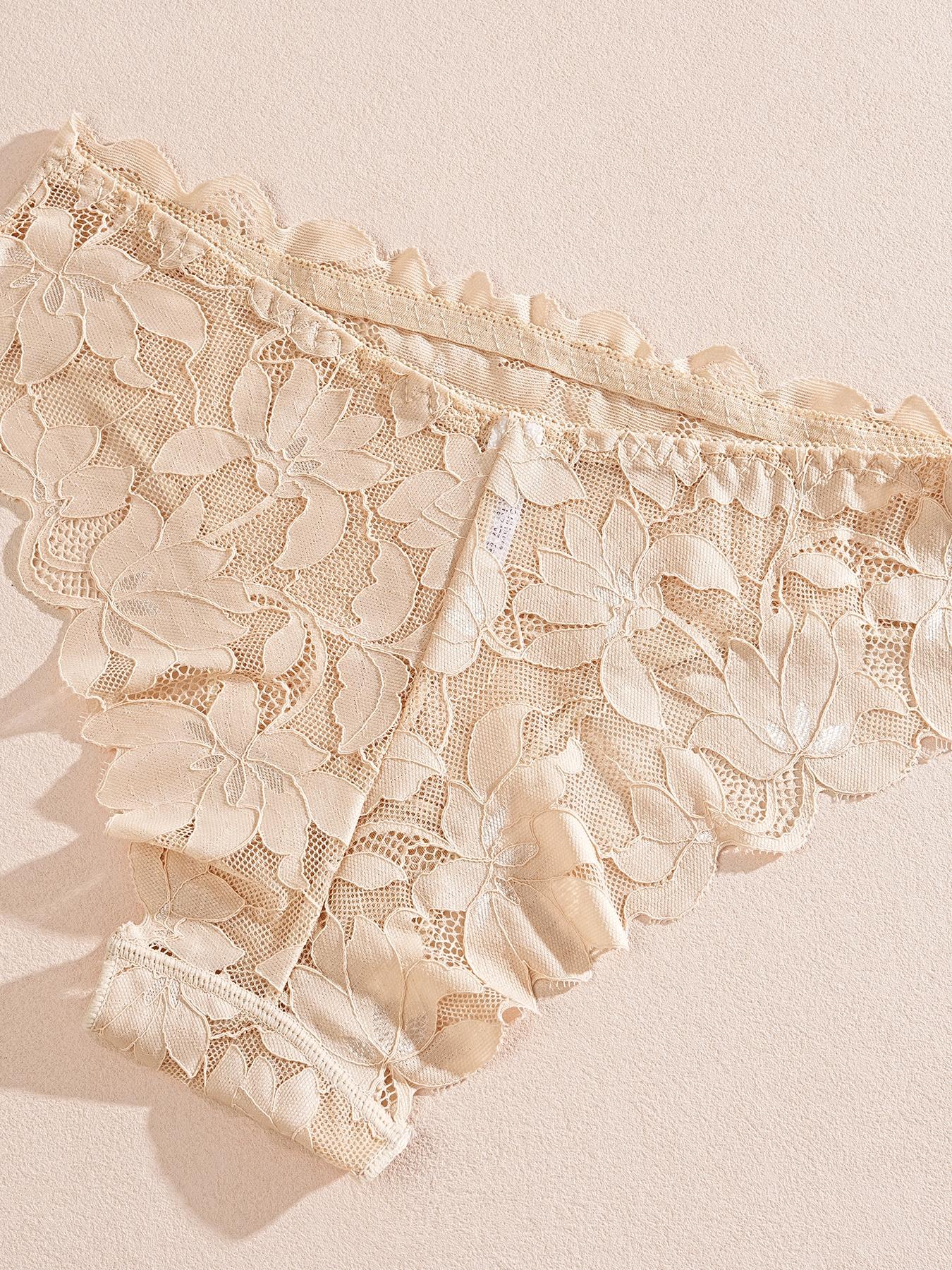 Women's Sexy Floral Lace Underwear Set, Fitted Comfort Breathable Panties, Multi-Color Hollow Out Lingerie for Women Daily Wear, Womenswear, Breathable Lace Knicker