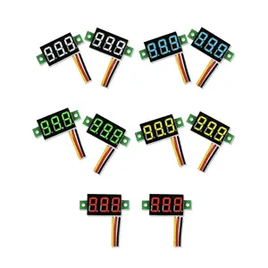 10 count Mini DC Voltmeter 3-Wire DC 0-100V  Tester 0.28 inch LED Panel 5 Colors Combined