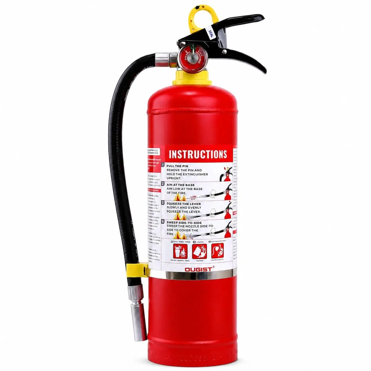 OUGIST 5 lb Heavy Duty ABC Fire Extinguisher  – Large Capacity Dry Powder Fire Extinguisher  for Garage, Workshop and Whole-Home Protection