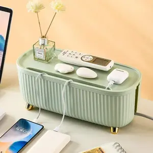 Stripe Cable Wire Storage Case Organizer Box Socket Plug Storage Box Router Board Bracket for Household Bedroom Organizer