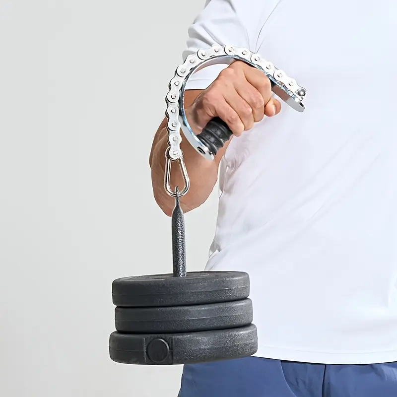 Forearm Wrist Roller Trainer, Rotating Weight Lifting Handle with Chain, Twisting Hand Strap for Gym Workout, Fitness Equipment