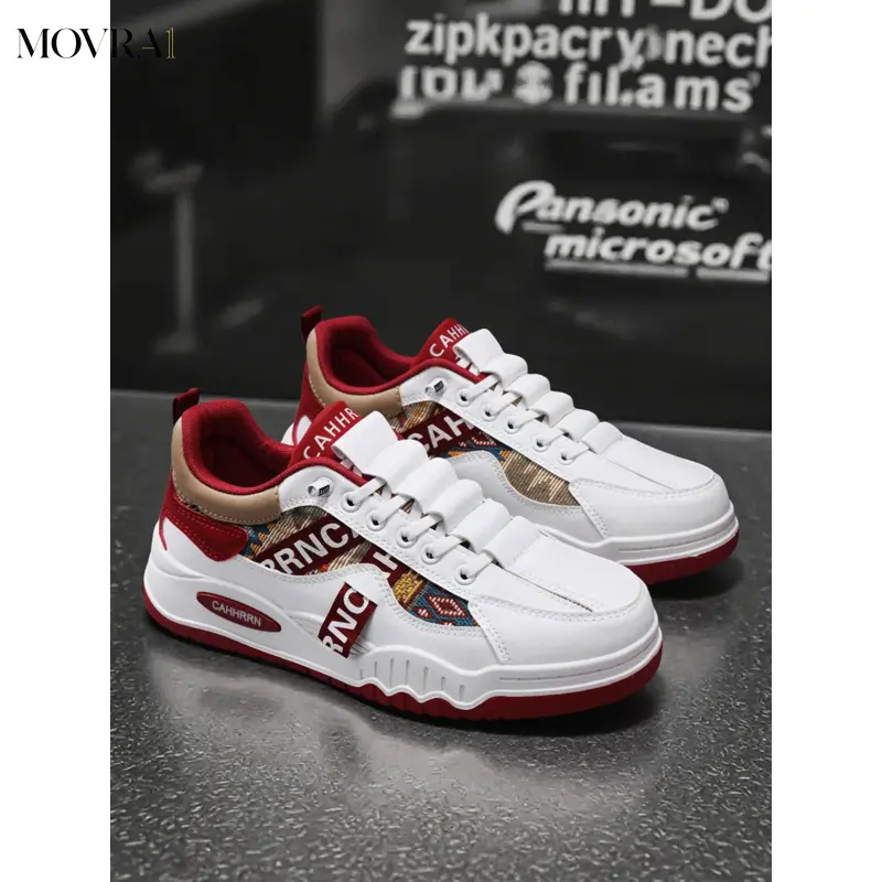 MOVRA1 Men's Low Top Lace-Up Skateboarding Shoes, Trendy Versatile Lightweight Casual Trainers, Comfortable Stylish Design