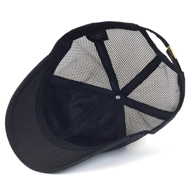 Mesh Short Brim Baseball Cap Men Women Breathable Dad Hat Adjustable Solid Trucker Style Low Profile Caps
