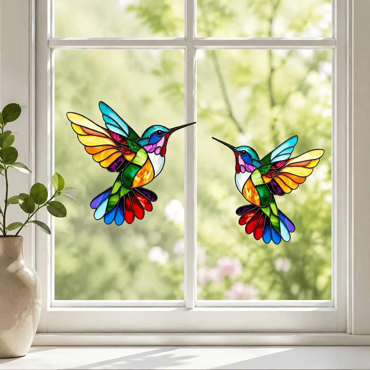 Colorful Bird Window Stickers, PVC Material Static Adhesive, Home Garden Window Decals, RV Window Stickers, Indoor Outdoor Decor, Window Clings For Glass Windows