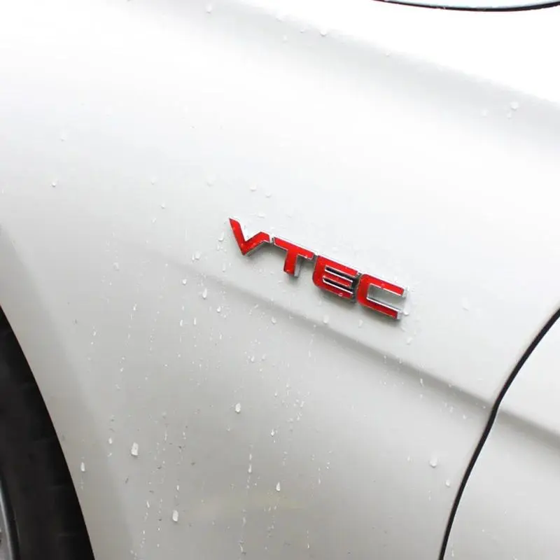 3D VTEC Metal Car Styling Refit Emblem Fender Tail Body Badge Zinc Alloy Sticker for  Civic Accord Odyssey Spirior CRV