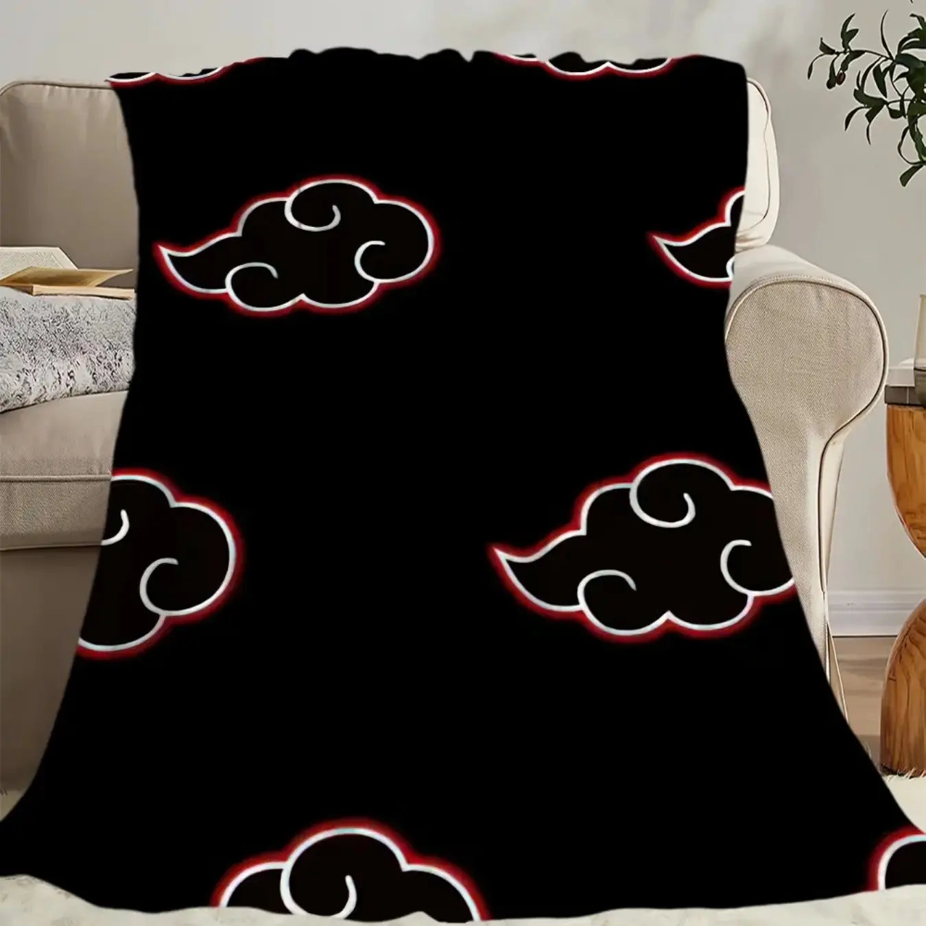 Naruto Sasuke Akatsuki Flannel Blanket, Anime Ninja Throw Blanket, Ultra Soft Fleece Blanket, Cozy Sofa Bed Blanket, Otaku Room Decor Gift for Anime Fans