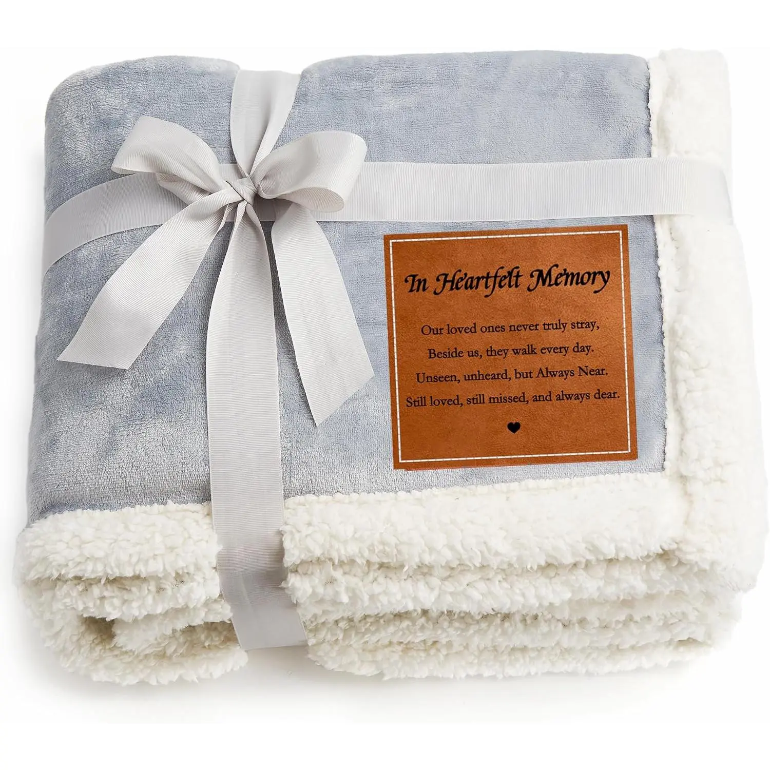 in Heartfelt Memory Light Gray Memory Blanket – Ultra Soft Fleece Sympathy  for Loss of a Loved , Thoughtful Bereavement Throw for Condolence & Grief Comfort (50”x60”)