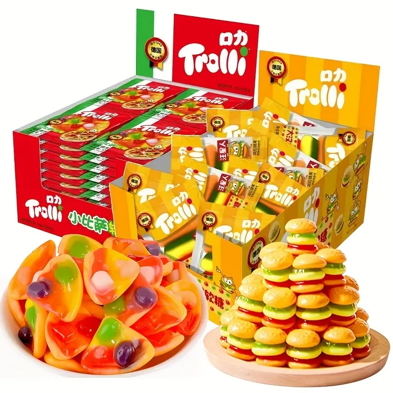 Trolli, Burger + Pizza, Candy-filled Fudge Snacks, Snacks And Leisure Food, Students Share Small Snacks And Children's Food Gift Package